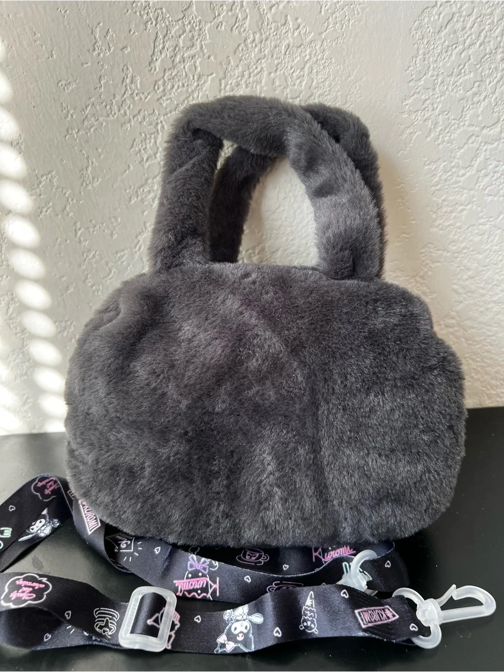 NWOT Kuromi Plush Handbag in Black